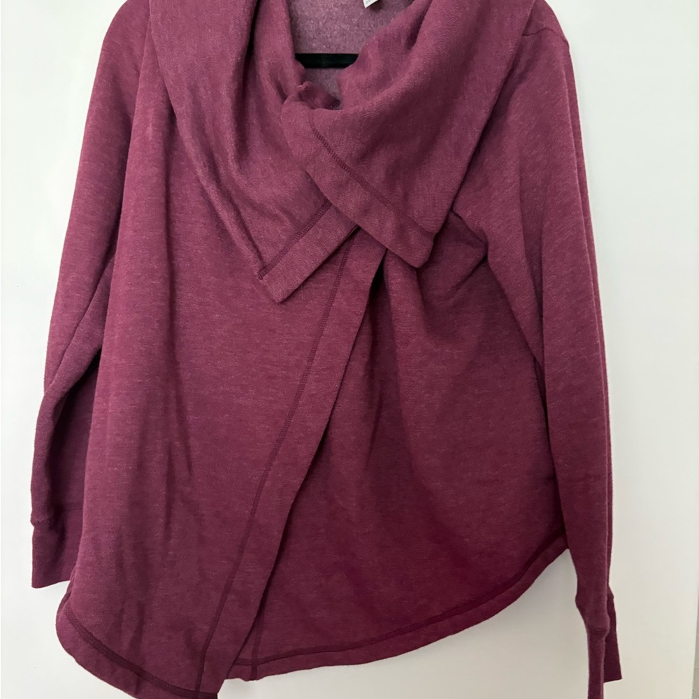 Zella Draped Cowl Neck Sweater in Wine